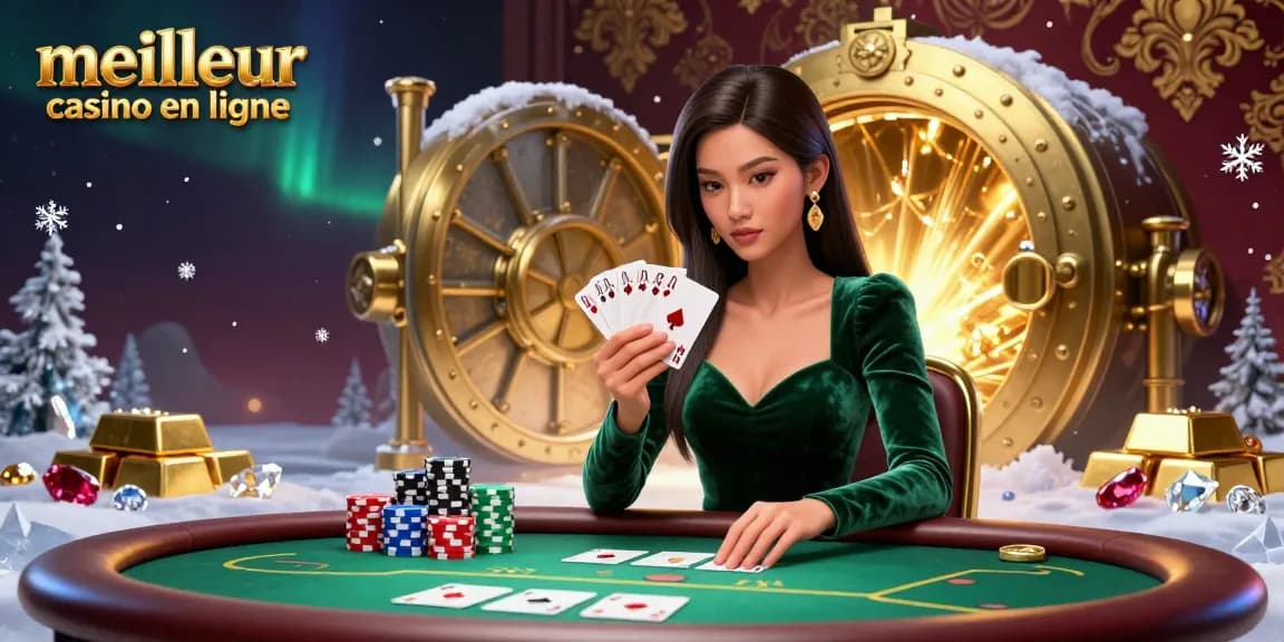 Vivez l'excitation au meilleur casino en ligne avec un jeu de poker en direct mettant en vedette des ors riches et des gemmes étincelantes.