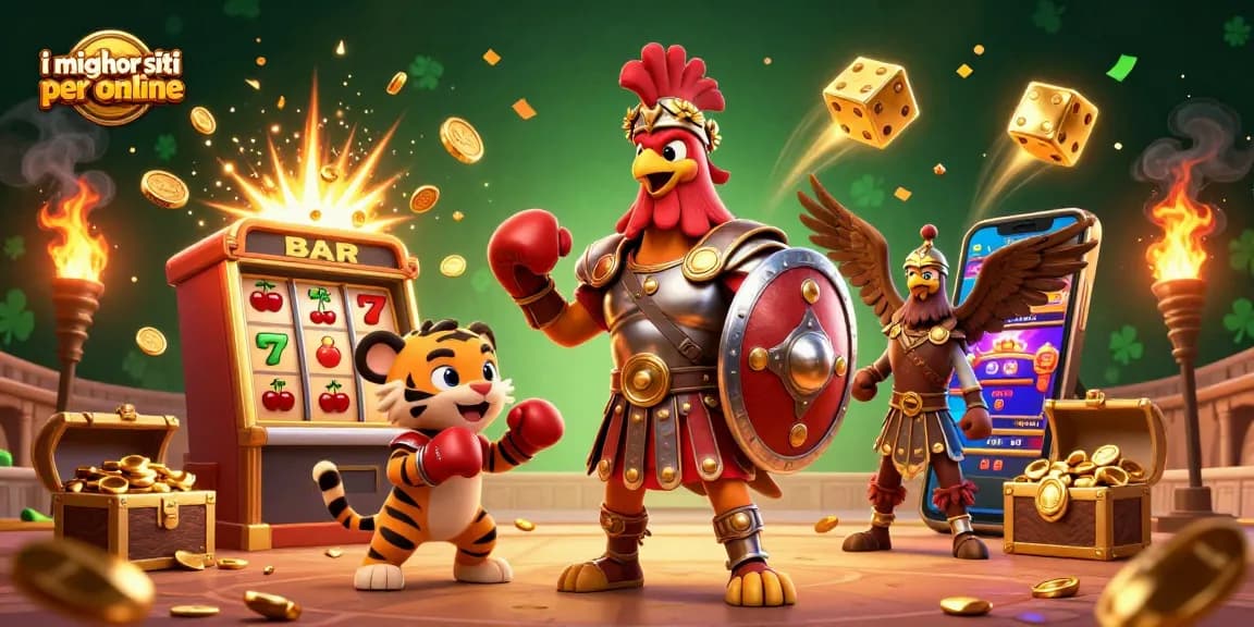 I migliori siti per poker online presentano un divertente torneo con un gallo gladiatore e un cubetto di tigre.