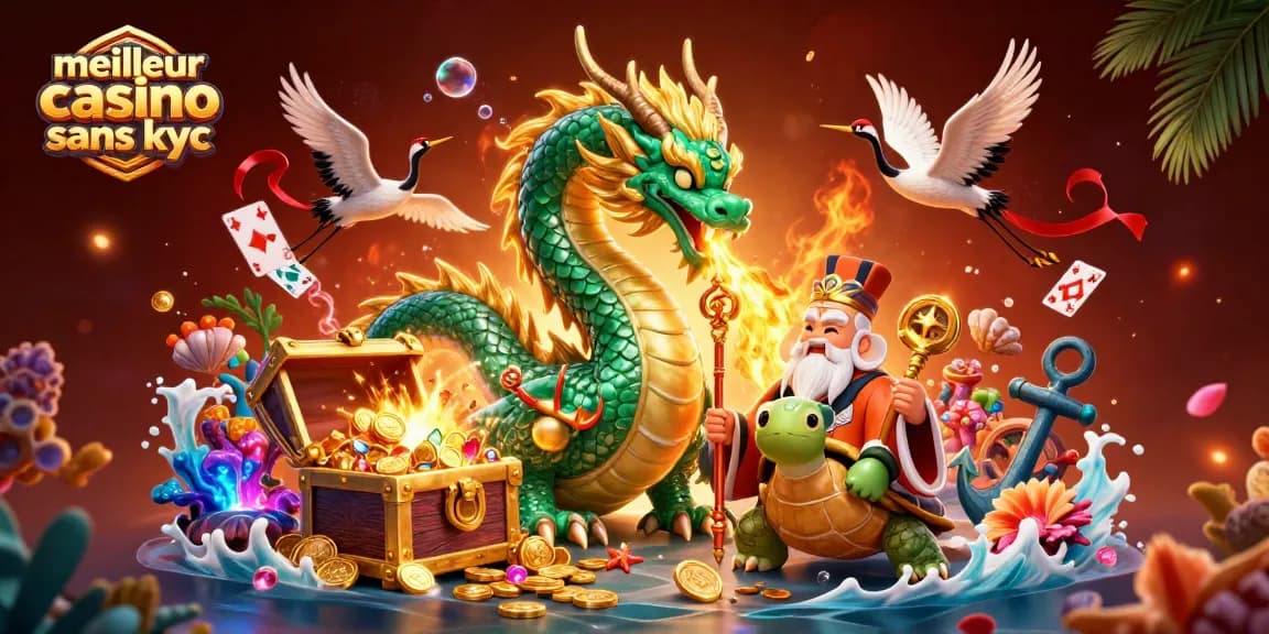 Venez découvrir le meilleur casino sans KYC avec des dragons, tortues sages et grues porte-bonheur.