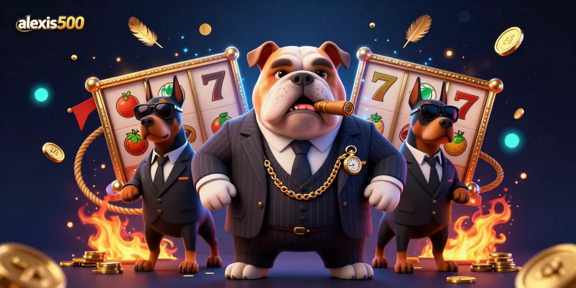 Spin to win with alexis500 at this vibrant 3D casino illustration featuring exciting slot games and a mafia theme.
