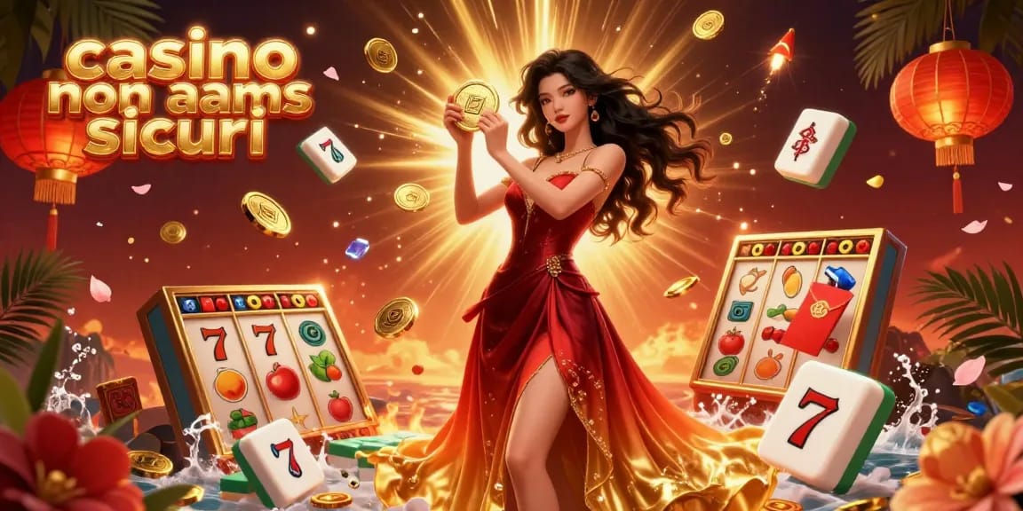 Vivi l'emozione del gioco nei casino non aams sicuri con vibranti rulli delle slot e una straordinaria illustrazione di monete d'oro.