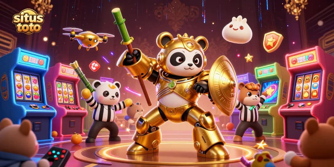 Experience thrilling gameplay at situs toto with a vibrant 3D digital casino illustration showcasing dynamic gaming elements.