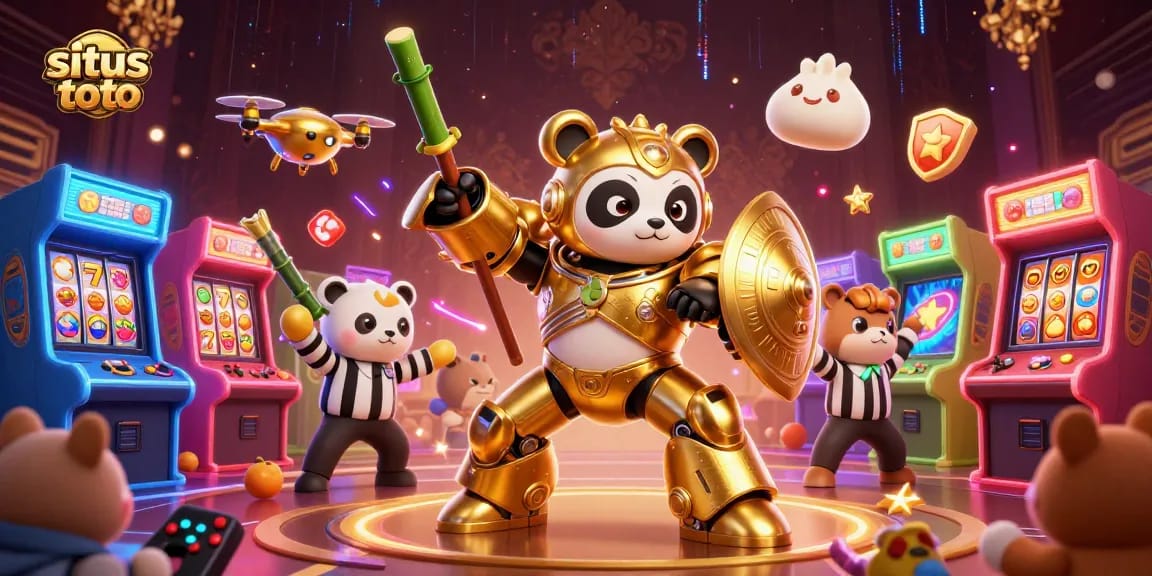 Experience thrilling gameplay at situs toto with a vibrant 3D digital casino illustration showcasing dynamic gaming elements.