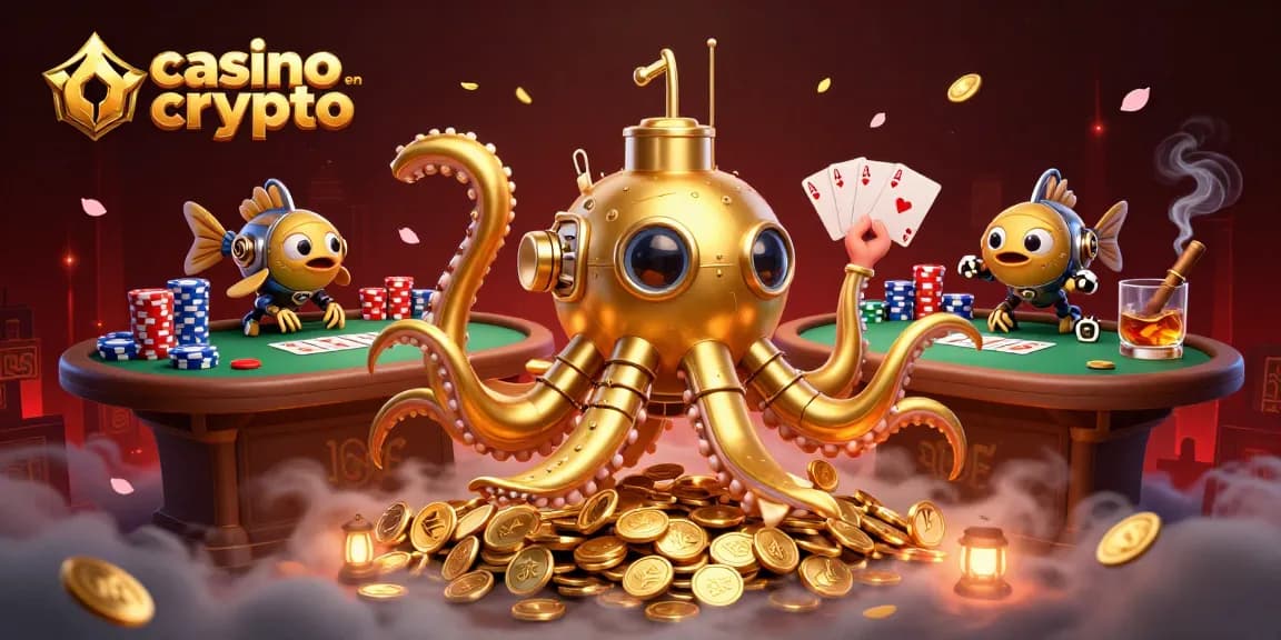 Profitez de l'expérience dynamique du casino en crypto avec une illustration 3D riche en détails et une ambiance immersive.