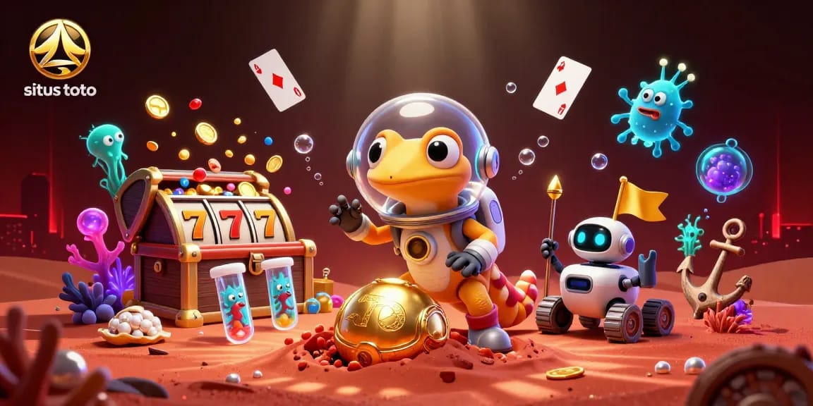 Engage with situs toto through thrilling slot games in an eye-catching 3D illustration.