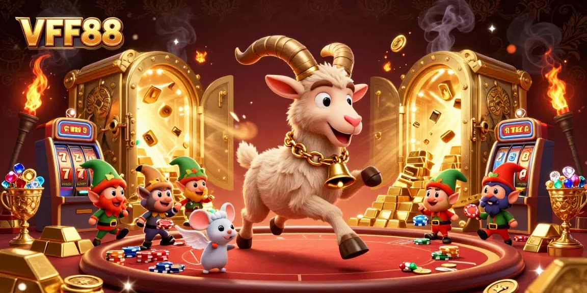 Experience thrilling action at VFF88 as the Krampus goat oversees a lively casino heist!