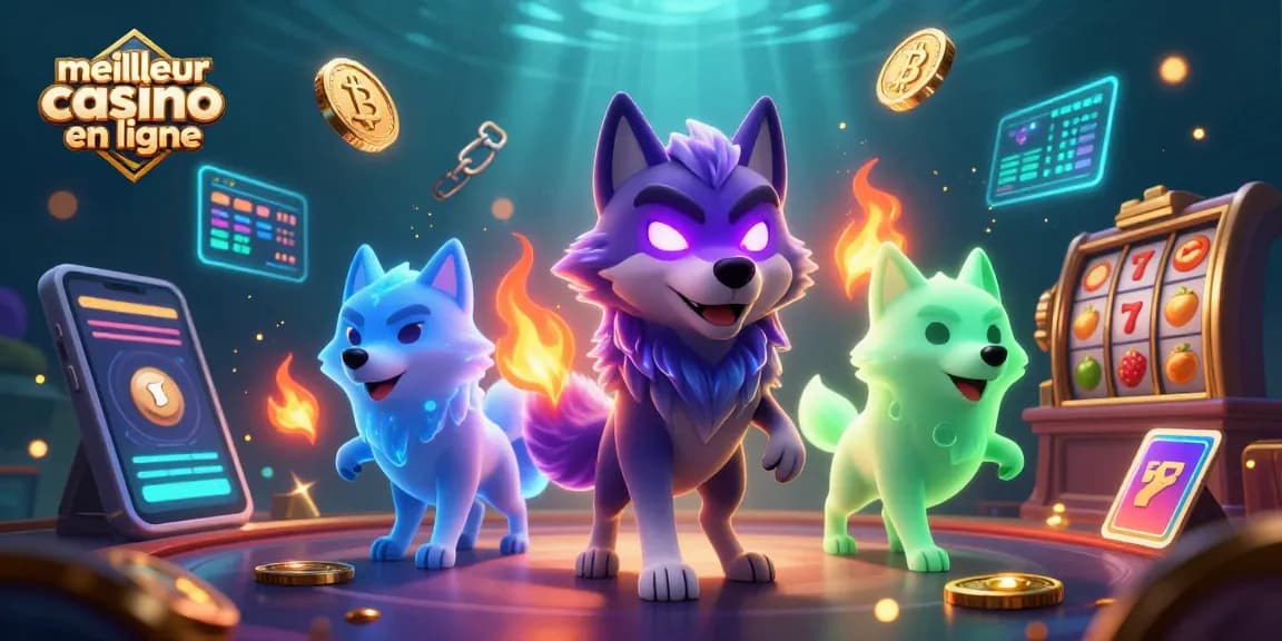Plongez dans le monde captivant du meilleur casino en ligne alors que des esprits de loups présentent des symboles de fortune.