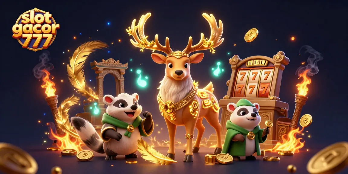Experience thrilling wins with slot gacor 777 in a vibrant, mystical casino scene.