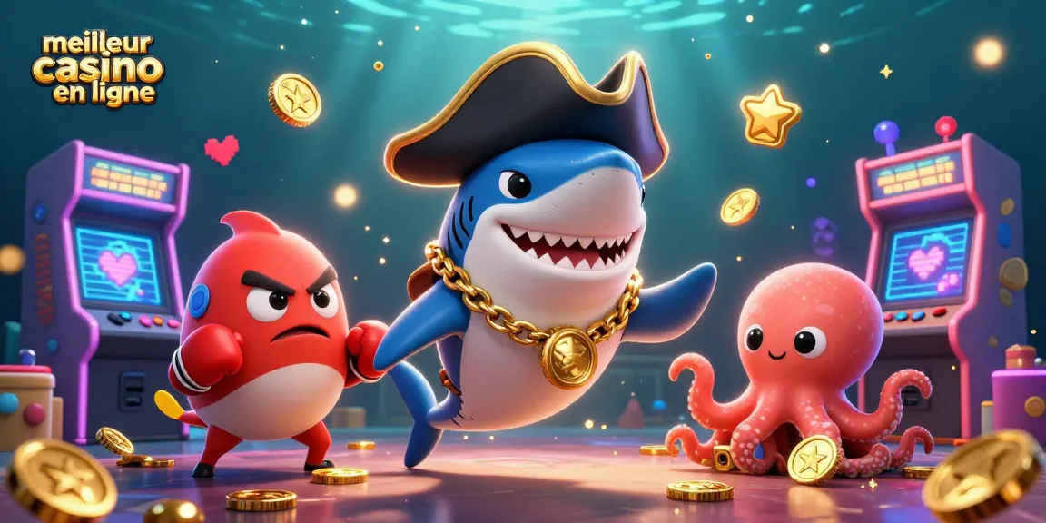 Gagnez gros au meilleur casino en ligne tout en profitant d'une scène animée de personnages sous-marins.