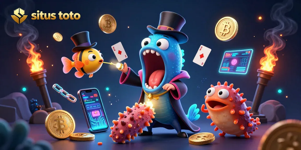 Engage with situs toto as a 3D cartoon eel performs magic tricks in a vibrant casino environment.