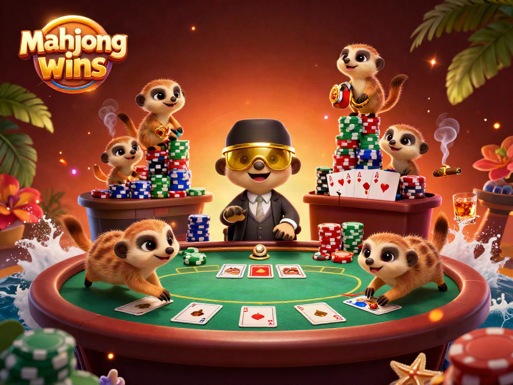 Experience mahjong wins with charming meerkats running a lively casino scene full of excitement.