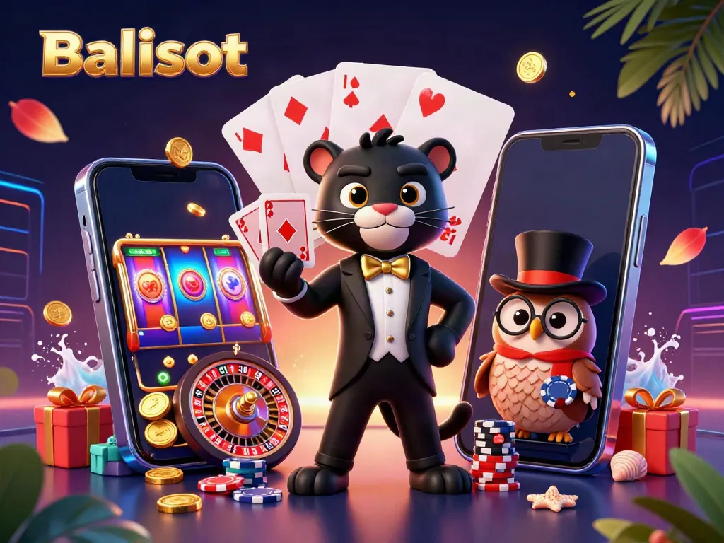 Balislot offers thrilling slots with unique characters like a tuxedo panther and poker-playing owl, ensuring exciting gameplay.