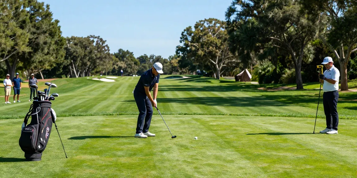 Ulasan putter terkini https://puttperfection.com/putter-reviews dengan pegolf yang sedang memukul bola di lapangan golf.