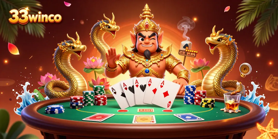 Engage with 33winco's vibrant casino scene featuring charming characters and dynamic gambling action.