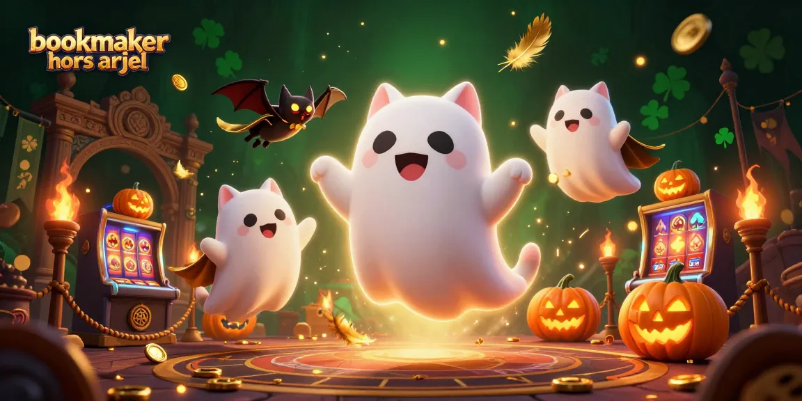 Plongez dans l'univers du bookmaker hors arjel avec un chat fantôme ludique et un vampire.
