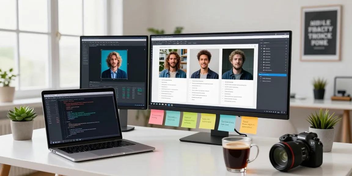 AI image detector analysis in a modern digital workspace with advanced software results and engaging atmosphere.