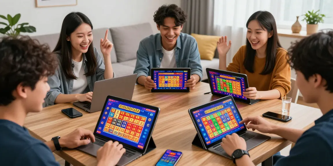 Pengguna menikmati permainan diana4d dalam suasana penuh semangat dan seru di ruang tamu yang modern.