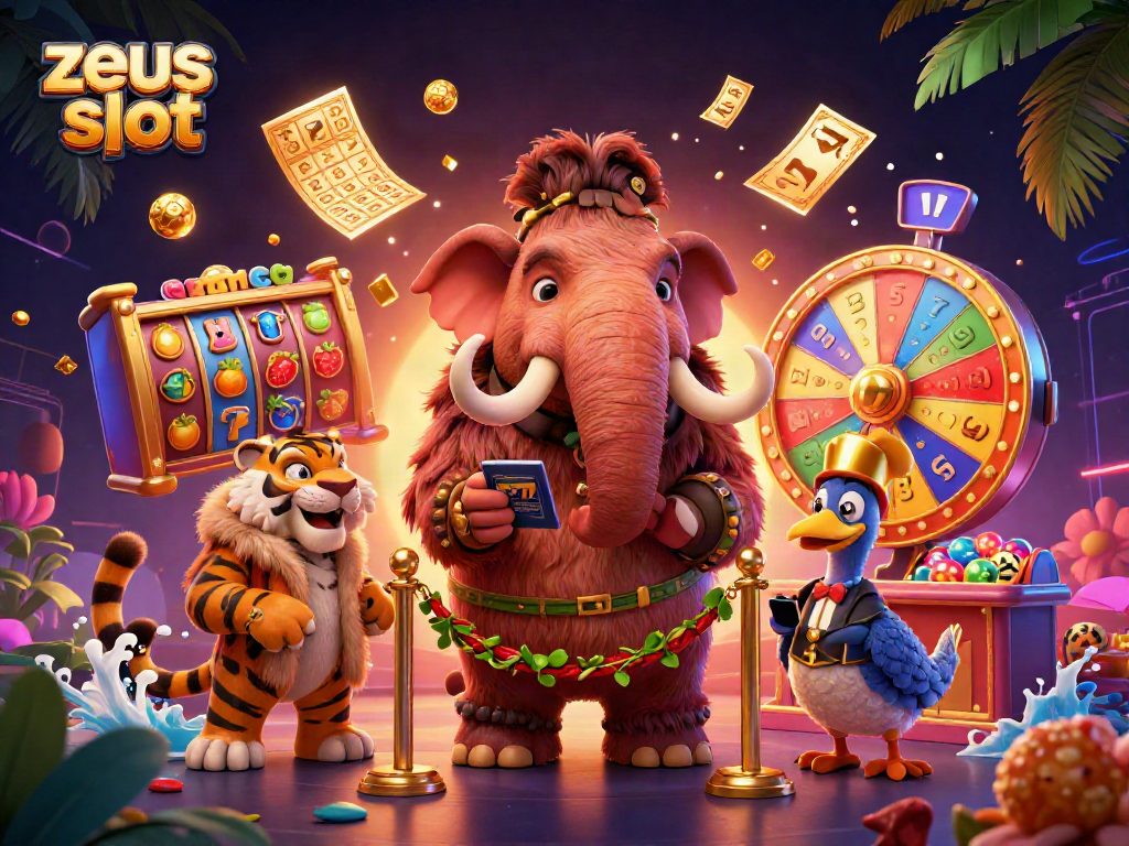 Engage with the zeus slot adventure, featuring vibrant characters and dynamic casino elements.