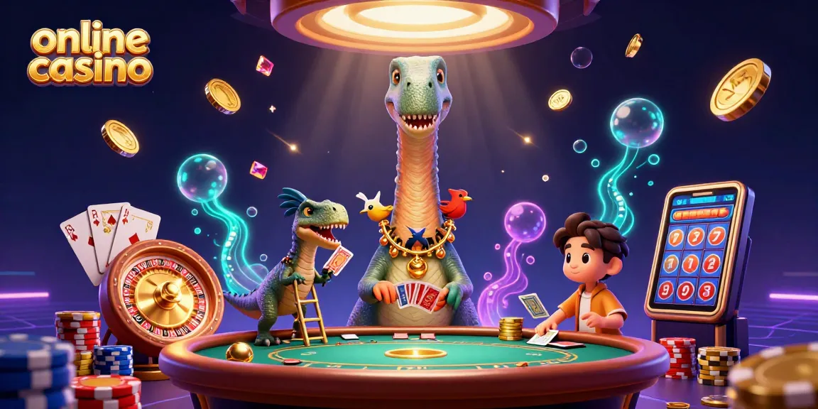 Scopri l'emozione del casino online dove un brontosauro e un raptor animano il gioco con poker e altro ancora.