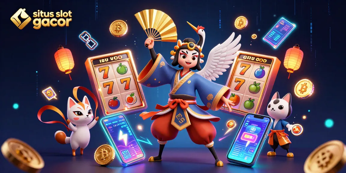 Engage in thrilling gameplay with situs slot gacor, featuring vibrant slot symbols and lively characters.