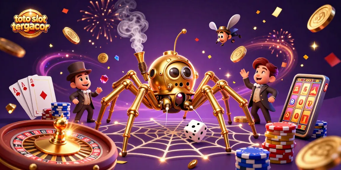 Engage with the thrilling world of toto slot tergacor featuring a dynamic steampunk scene with coins and jackpots bursting forth.