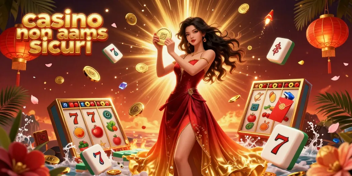 Vivi l'emozione del gioco nei casino non aams sicuri con vibranti rulli delle slot e una straordinaria illustrazione di monete d'oro.
