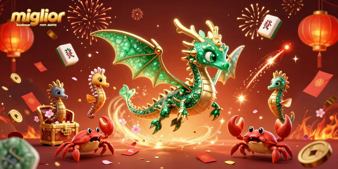 Scopri il miglior bookmaker non AAMS con un drago marino e granchi che trasportano tesori in un'illustrazione festosa.