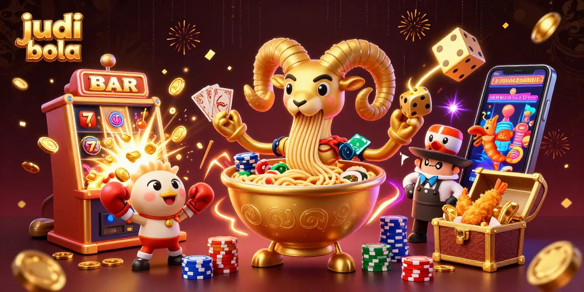 Engage in judi bola with this vibrant 3D illustration showcasing thrilling betting action and elements.