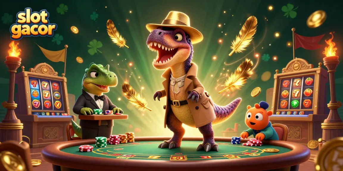Experience the thrill of slot gacor with dynamic characters in a vibrant casino scene.