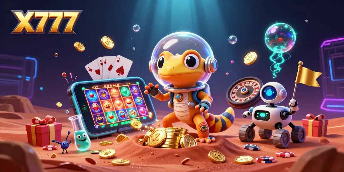 X777 offers an engaging Martian adventure with dynamic casino elements in a vibrant 3D scene.