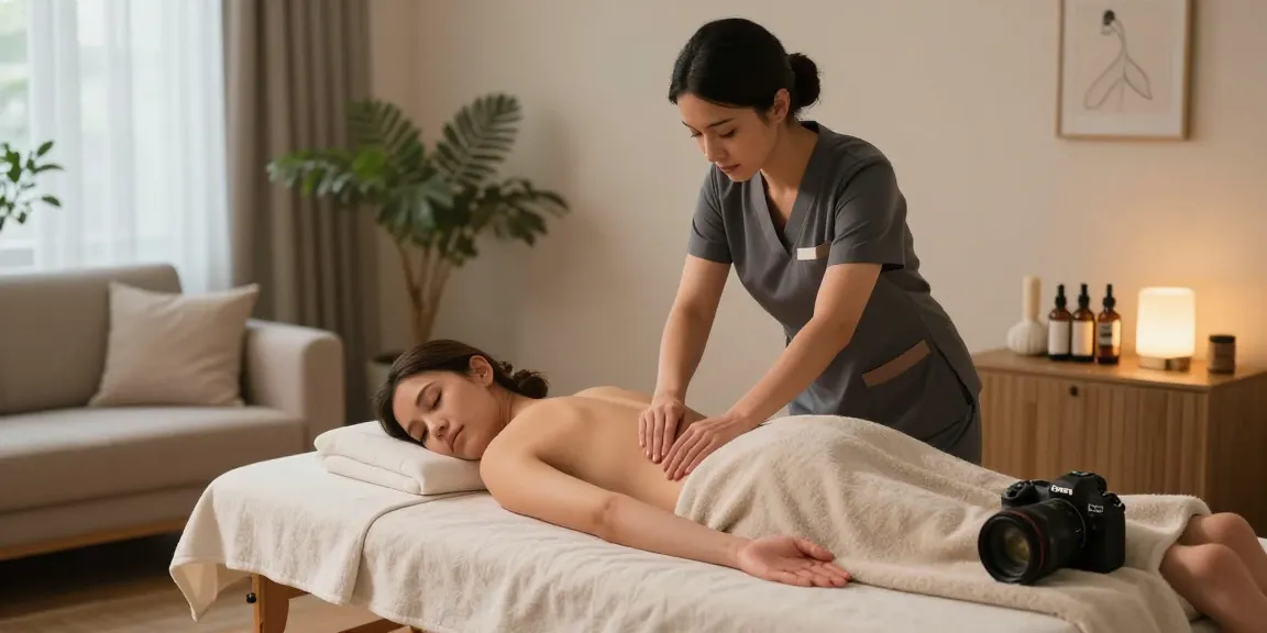Premium at-home 의정부출장안마 service with a professional therapist creating a serene atmosphere for relaxation.