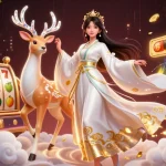 Enjoying slot togel action amidst swirling coins and dynamic game elements in this vibrant casino scene.