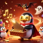 Experience thrilling jackpots with SC88 nổ hũ as vibrant golden coins soar from a magical organ.