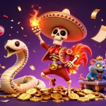 Découvrez les célébrations vibrantes du casino en ligne avis, avec un rooster de mariachi dansant sur des pièces d'or et des jeux dynamiques.