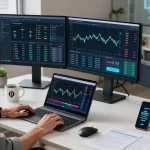 Recover lost crypto with innovative asset recovery strategies in a vibrant workspace.