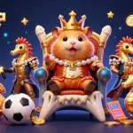 Engage in judi bola parlay action with vibrant characters and dynamic betting scenes, showcasing sports betting elements.