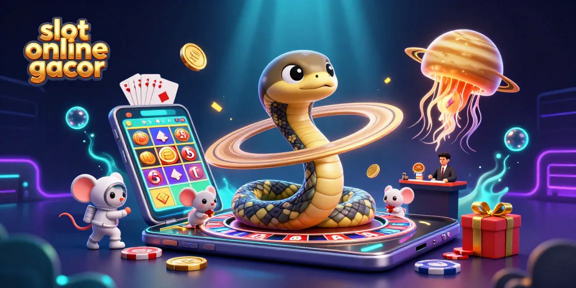 Memenangkan slot online gacor dengan ilustrasi dinamis dealer kasino luar angkasa yang menarik.