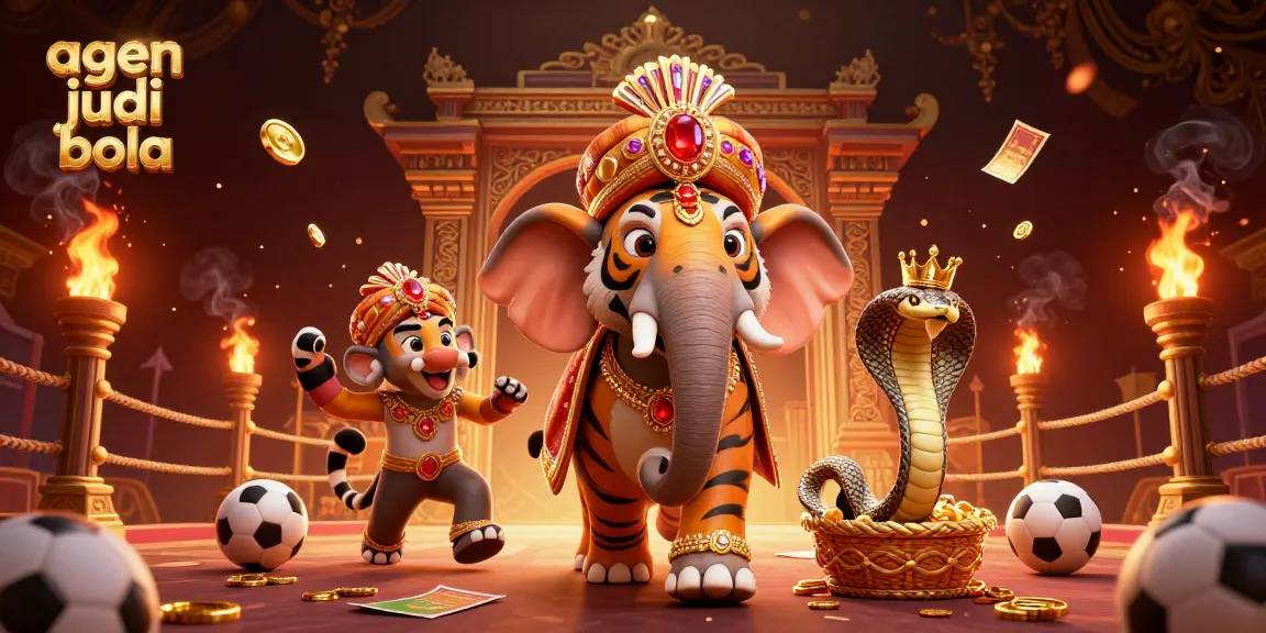 Experience thrilling agen judi bola action with a dynamic 3D scene of a maharaja tiger and jewel-encrusted elephant.