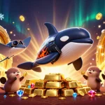 Join the excitement of casino rewards with bonus new member offers and vibrant characters celebrating wins.