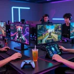 Exciting PAKDE4D gaming scene with players immersed in digital gaming activities