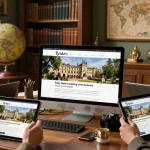 Readers exploring rich history content on https://tyntescastle.com in a cozy library setting.