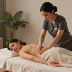 Premium at-home 의정부출장안마 service with a professional therapist creating a serene atmosphere for relaxation.